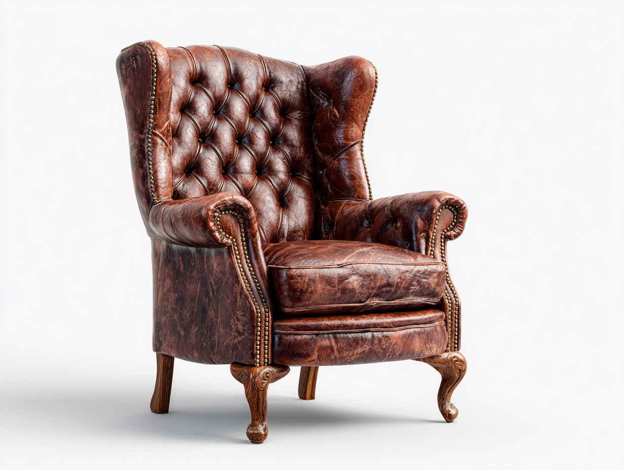 Poltrona in pelle - pelle-legno - 95x89x109 cm - marrone - stile classico-Gatidanest