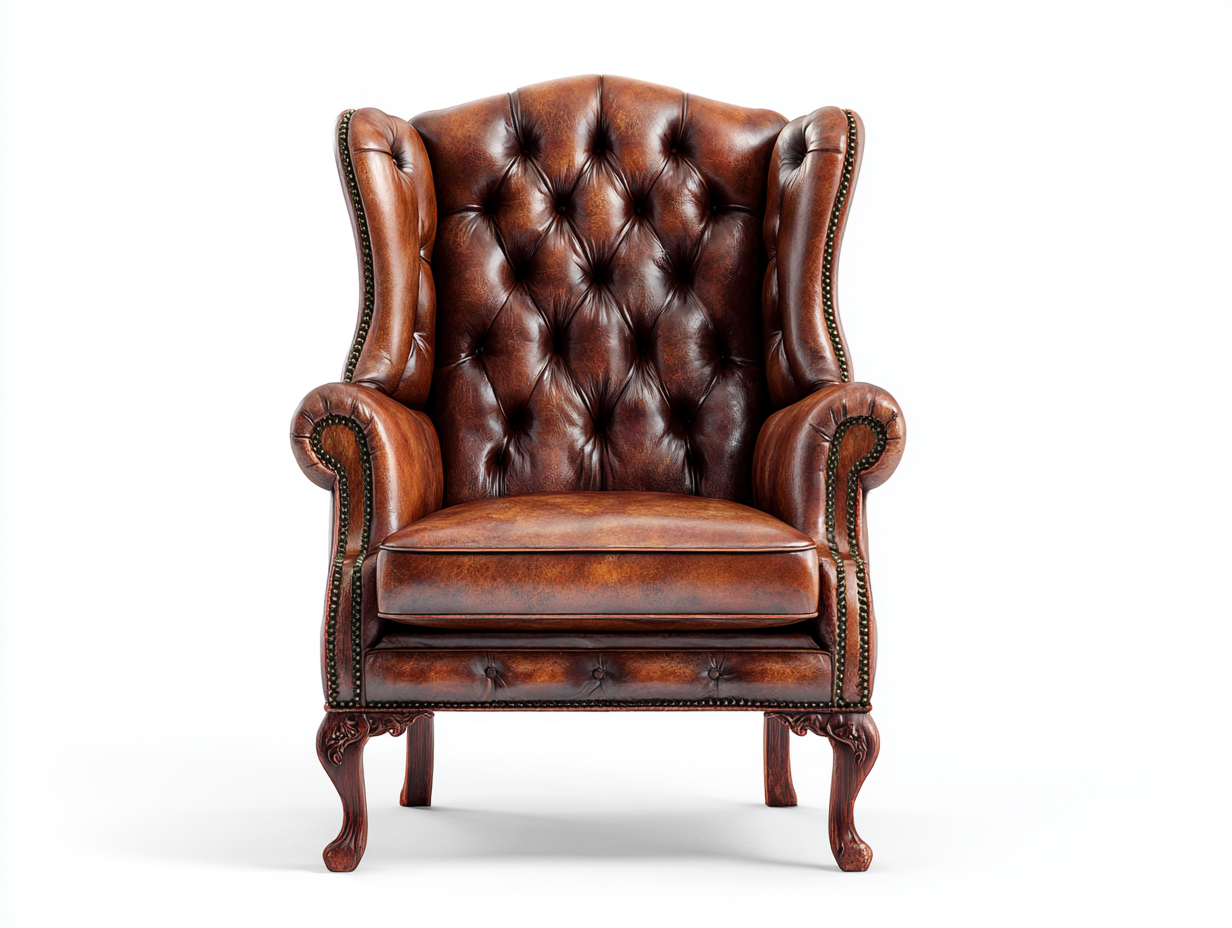 Poltrona in pelle - pelle-legno - 97x91x112 cm - marrone - stile classico-Gatidanest