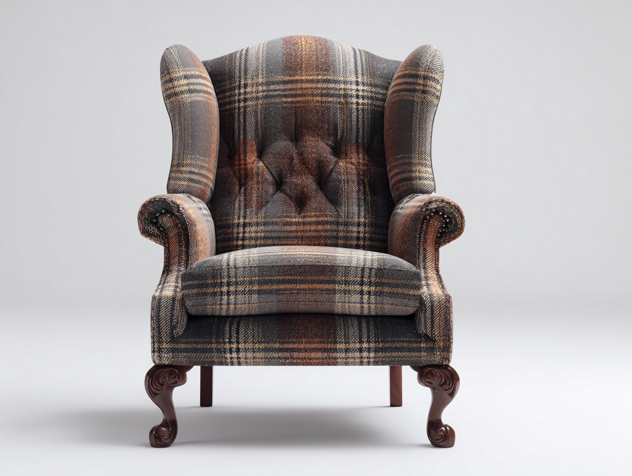 Poltrona in tessuto - Tessuto - 76x84x110 cm - Marrone-Grigio-Beige - Stile classico-Gatidanest