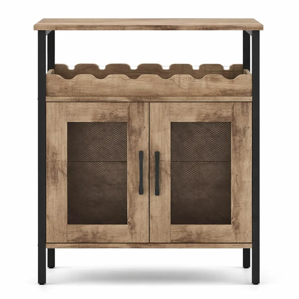 Mobile per Conservazione Vino con Scaffale e Porta Bicchieri