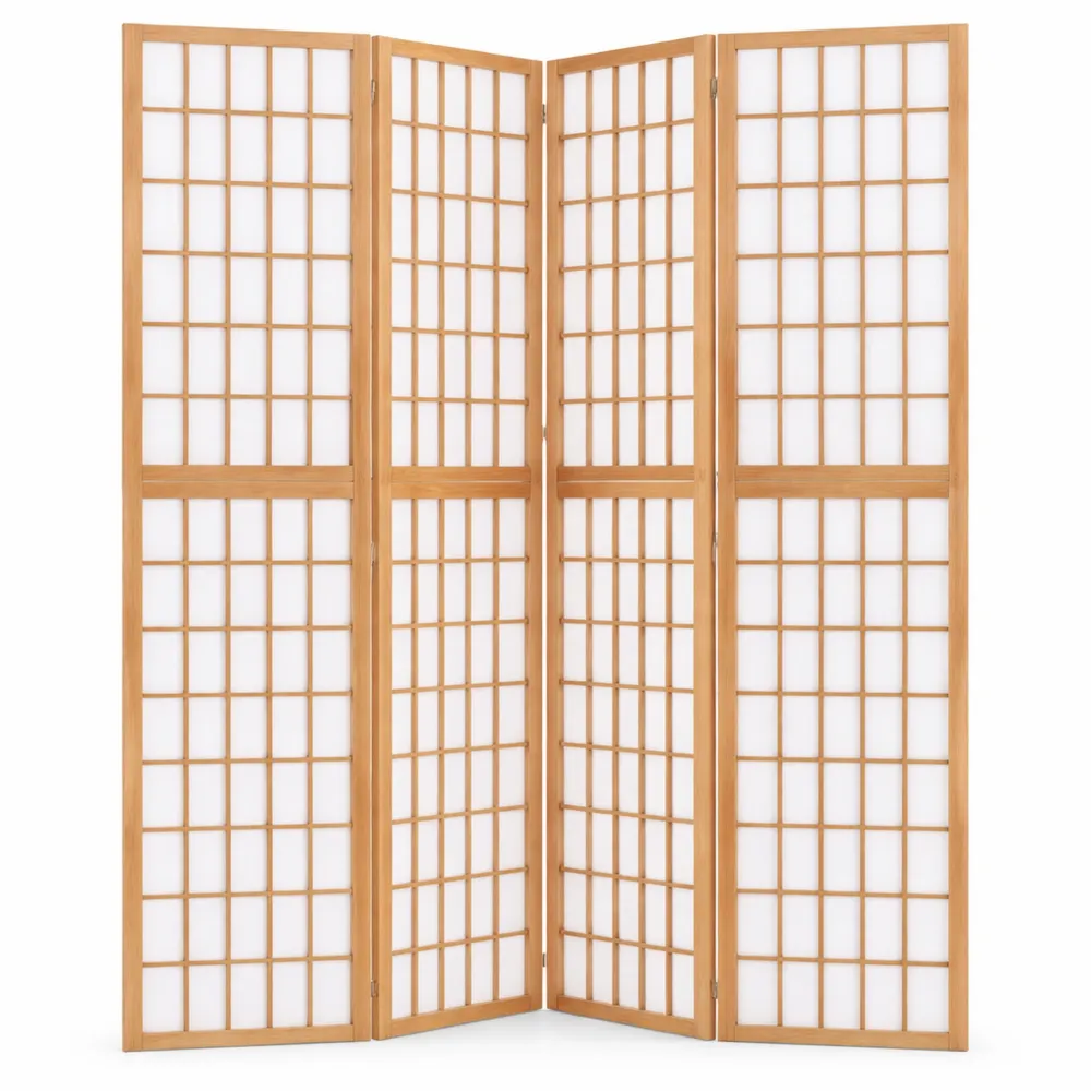 Paravento Pieghevole 3 Pannelli Stile Orientale 120x170cm Nero