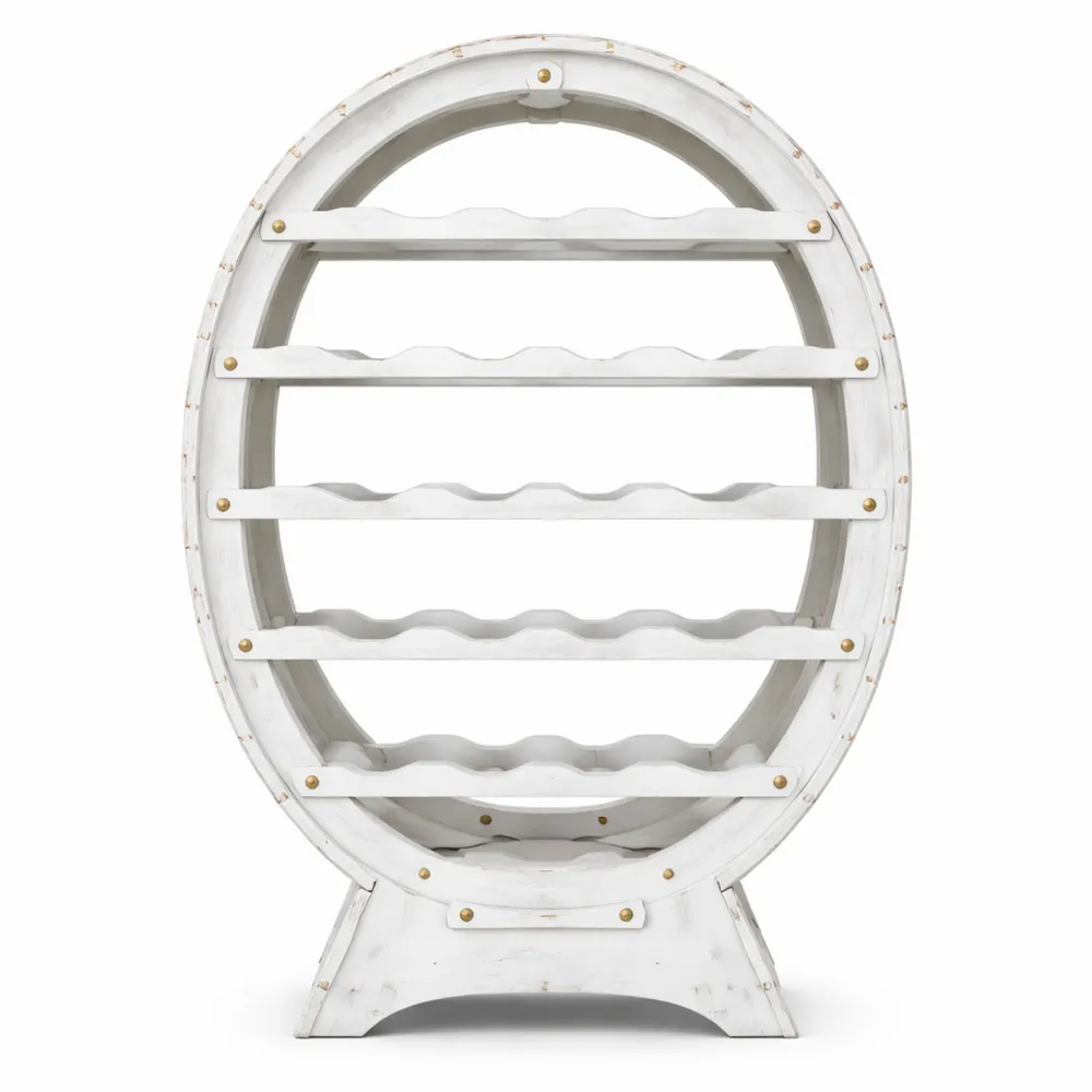 Portabottiglie in Legno per 24 Bottiglie Stile Vintage Shabby Chic Bianco