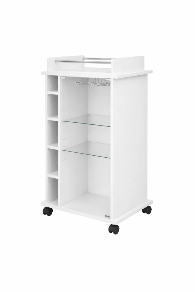 Mobile Bar Cantinetta Porta Bottiglie e Bicchieri in Legno