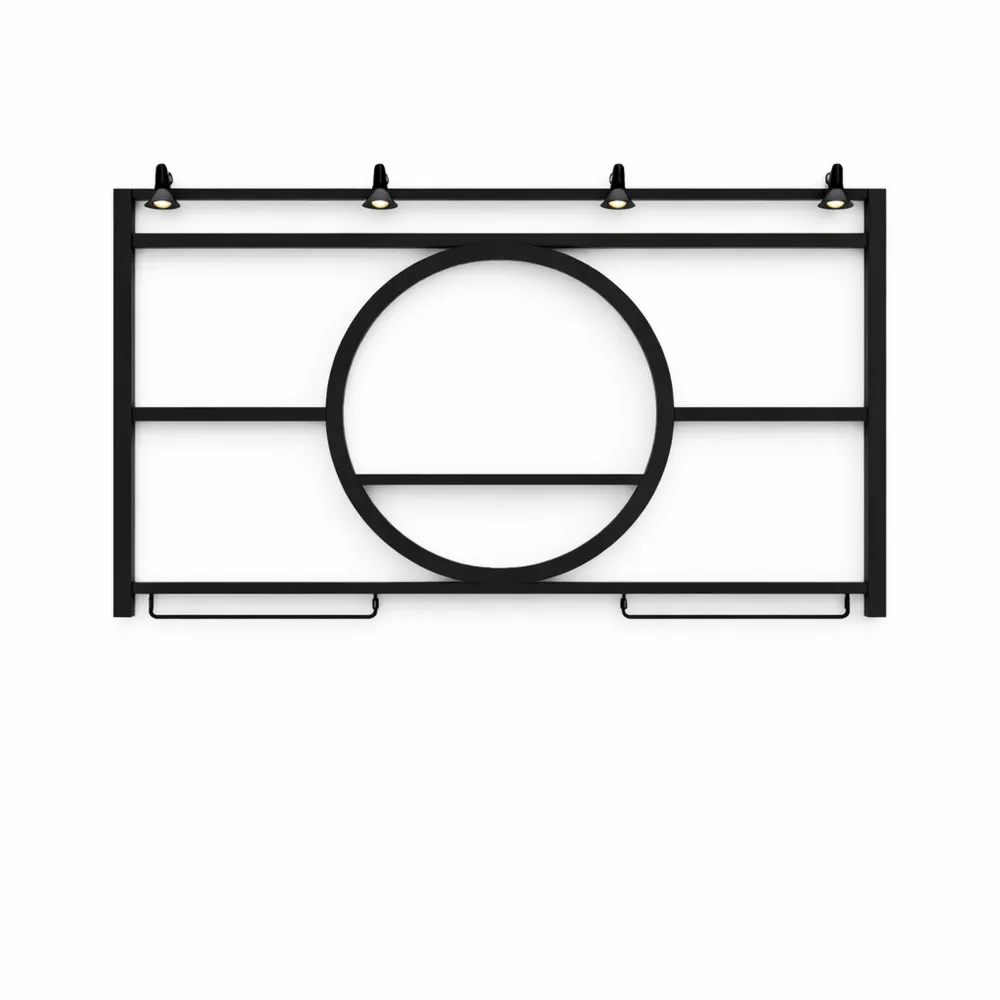 Scaffale Metallico da Parete per Vino e Bicchieri