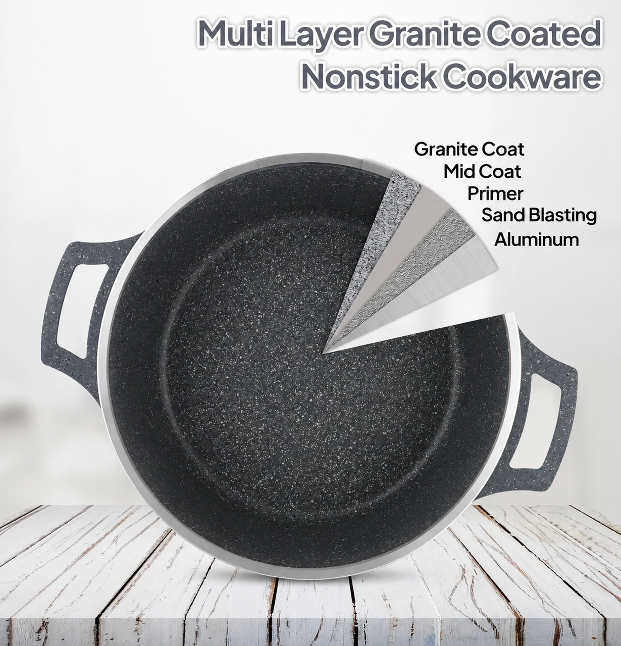 🎉Anniversary Sale - Cookware Set Pieces Non Stick Multi Layer Granite Coating