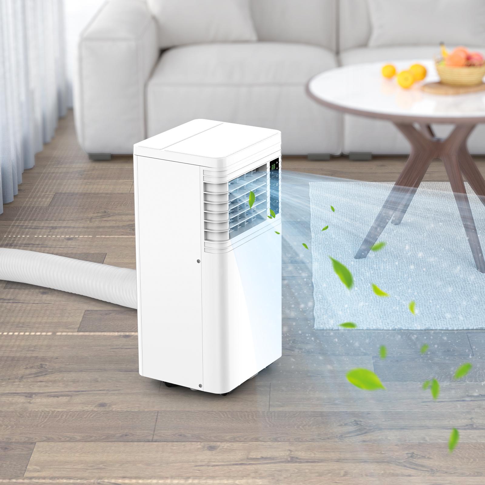 【SummerVibes】COWSAR 8,000 BTU Portable Air Conditioners Cool Up to 350 Sq.Ft, 4 Modes Portable AC with Remote Control, LED Display, 24Hrs Timer, Installation Kits for Home/Office/Dorms, White