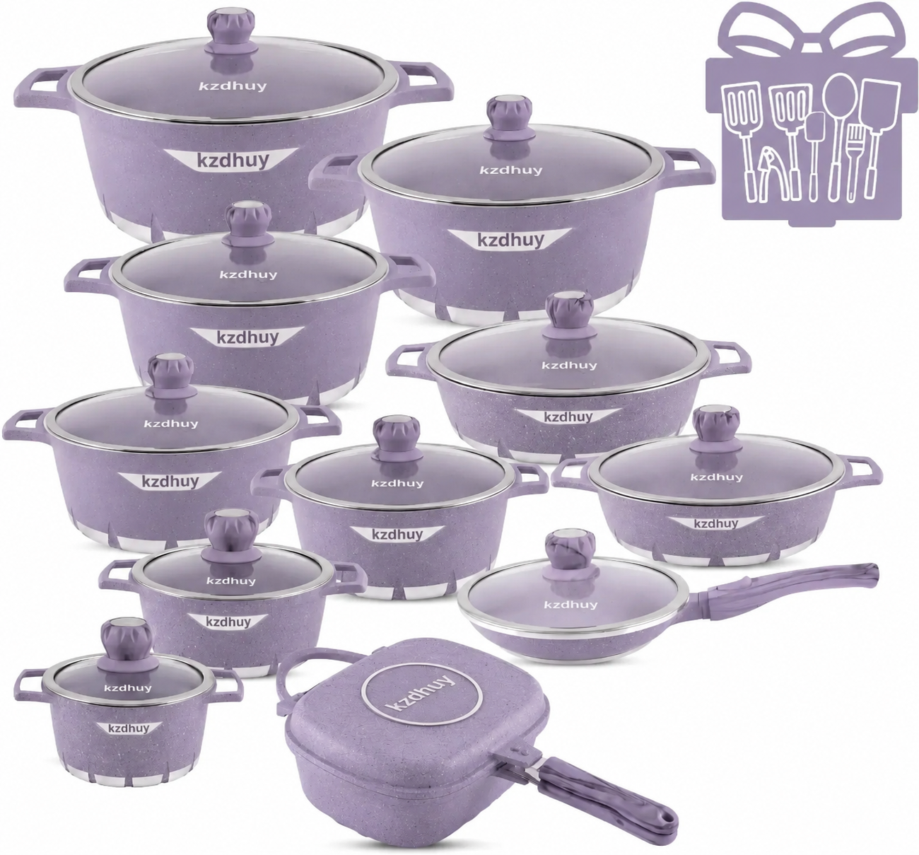 🎉Anniversary Sale - Cookware Set Pieces Non Stick Multi Layer Granite Coating