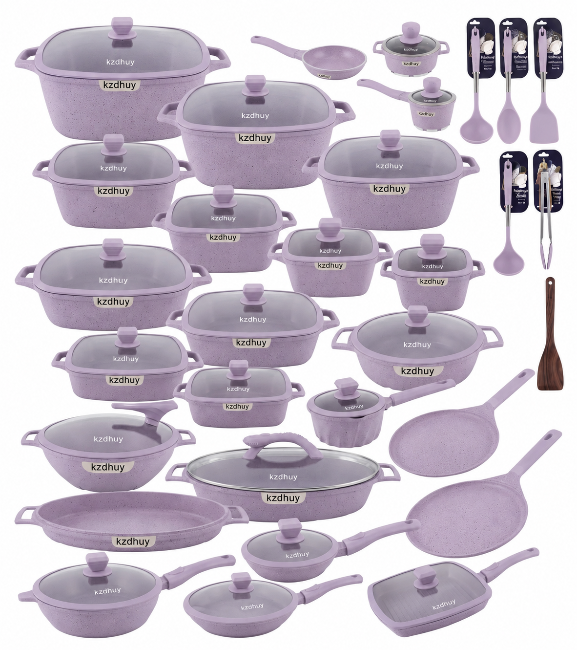 🎉Anniversary Sale - Cookware Set Pieces Non Stick Multi Layer Granite Coating