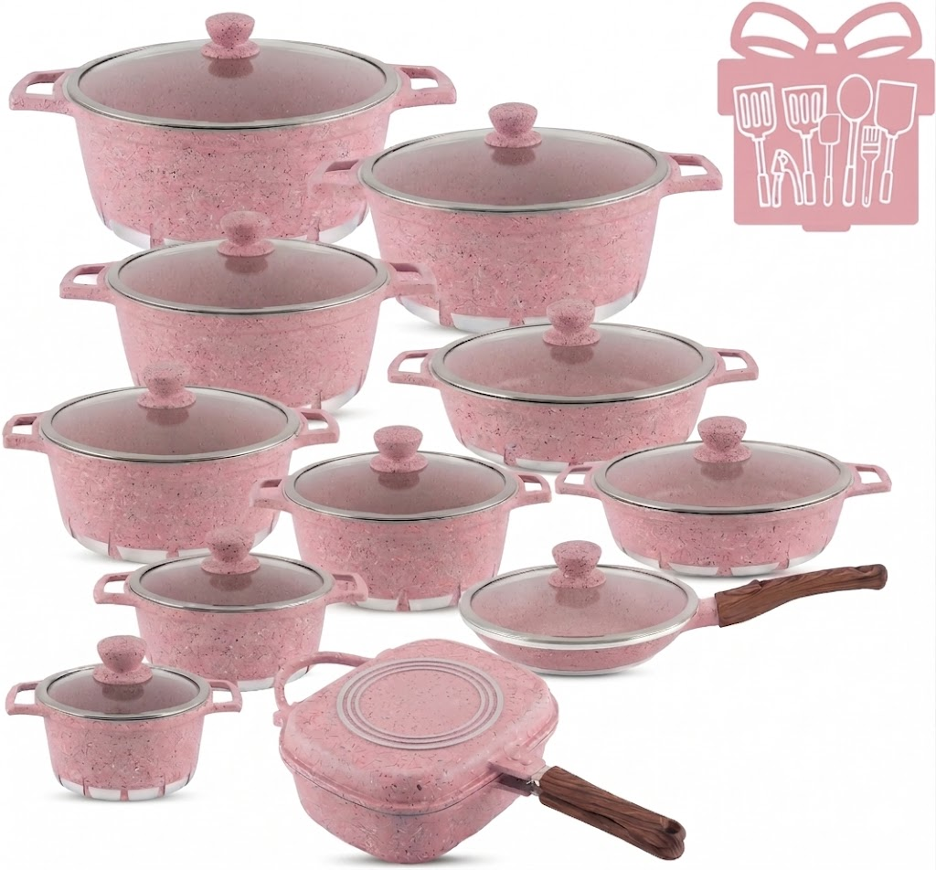 🎉Anniversary Sale - Cookware Set Pieces Non Stick Multi Layer Granite Coating