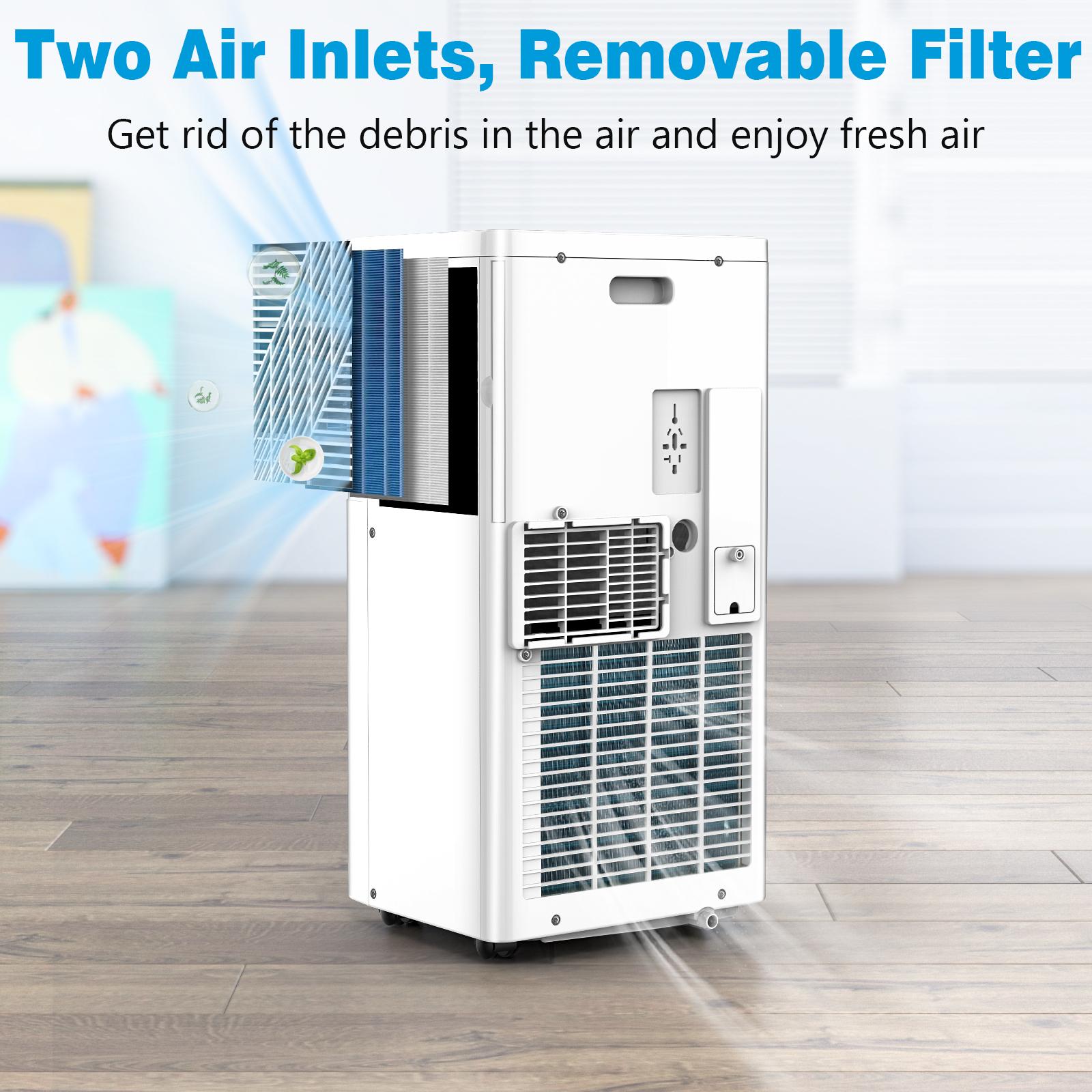 【SummerVibes】COWSAR 8,000 BTU Portable Air Conditioners Cool Up to 350 Sq.Ft, 4 Modes Portable AC with Remote Control, LED Display, 24Hrs Timer, Installation Kits for Home/Office/Dorms, White