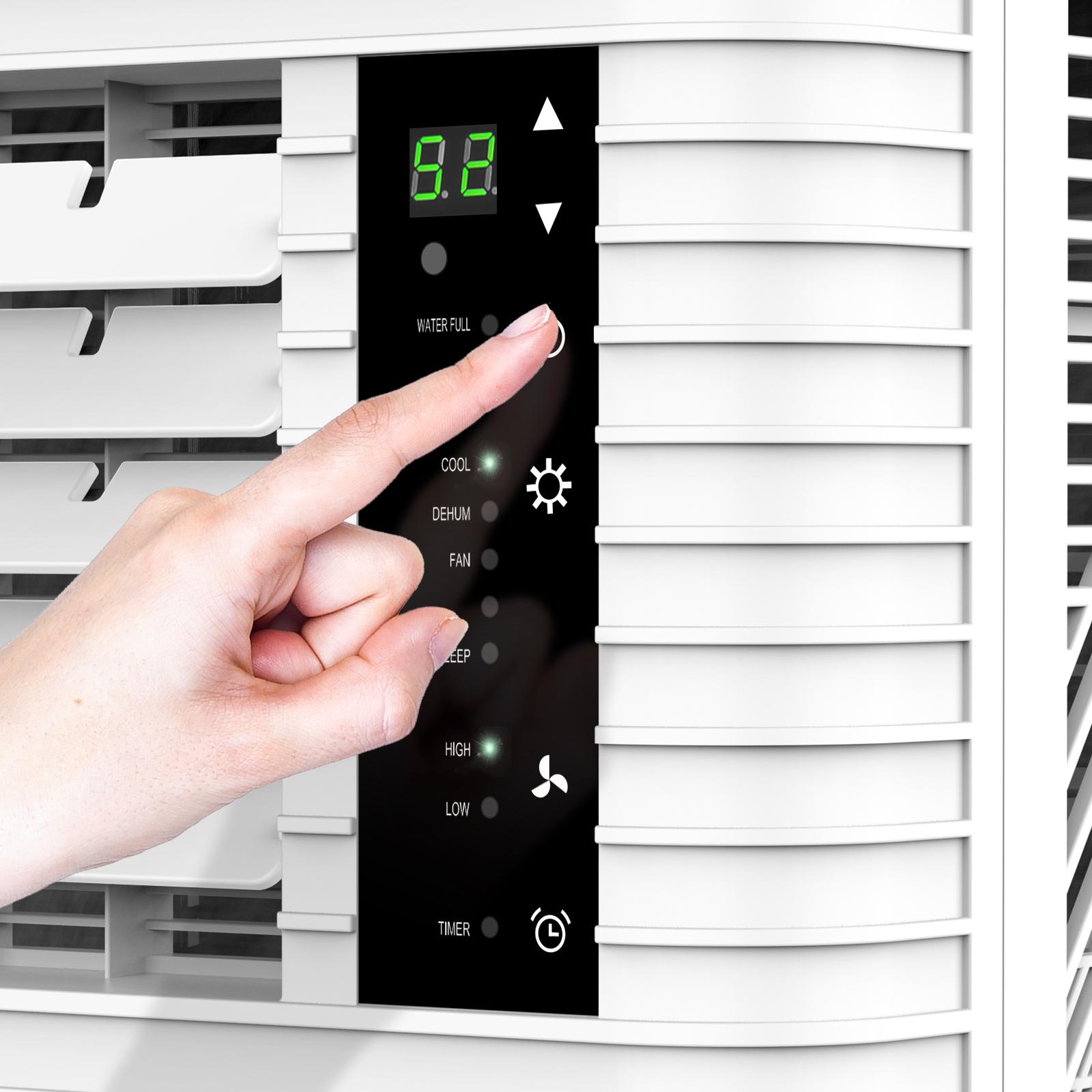 【SummerVibes】COWSAR 8,000 BTU Portable Air Conditioners Cool Up to 350 Sq.Ft, 4 Modes Portable AC with Remote Control, LED Display, 24Hrs Timer, Installation Kits for Home/Office/Dorms, White