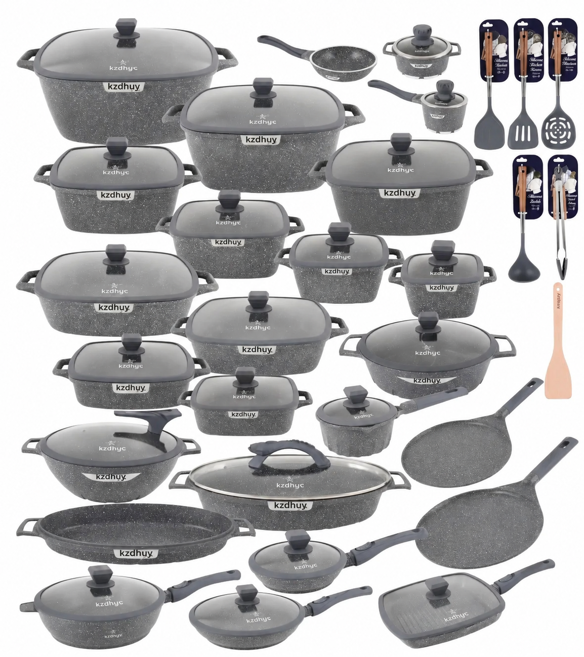 🎉Anniversary Sale - Cookware Set Pieces Non Stick Multi Layer Granite Coating