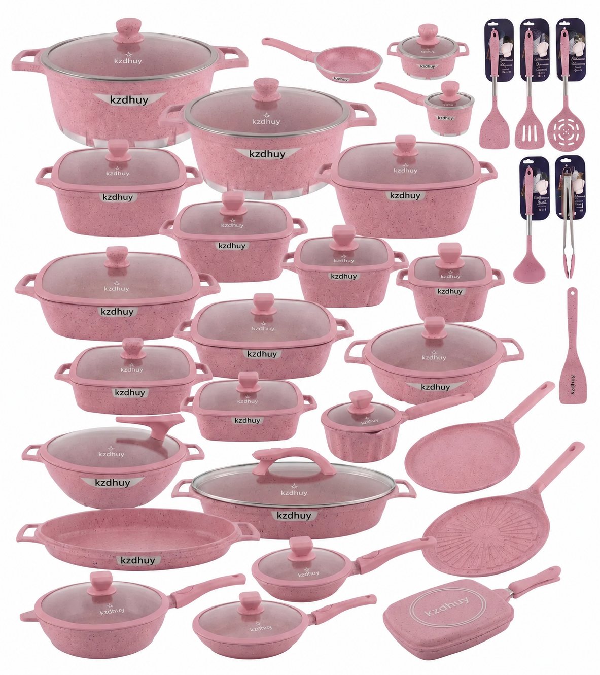 🎉Anniversary Sale - Cookware Set Pieces Non Stick Multi Layer Granite Coating