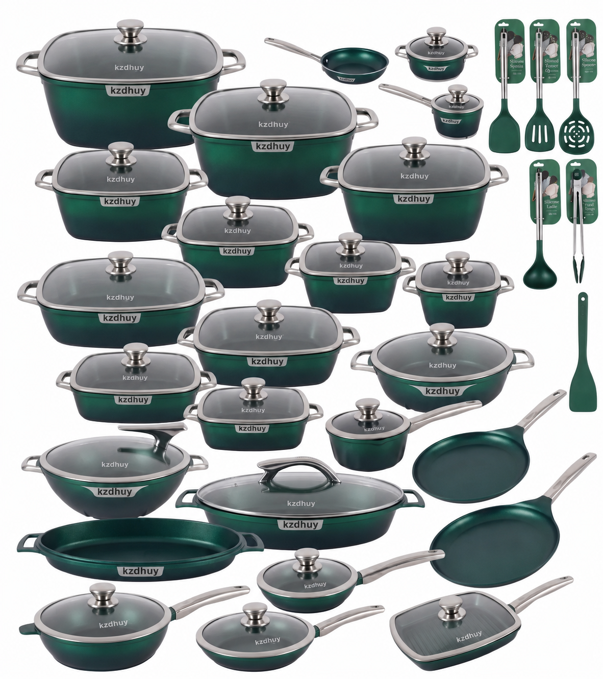 🎉Anniversary Sale - Cookware Set Pieces Non Stick Multi Layer Granite Coating