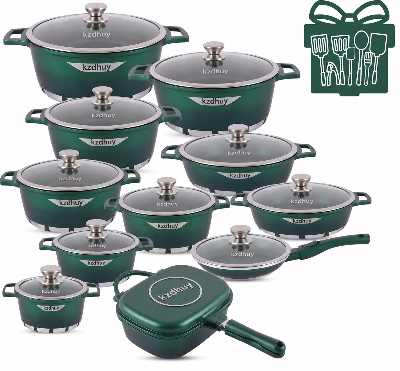 🎉Anniversary Sale - Cookware Set Pieces Non Stick Multi Layer Granite Coating