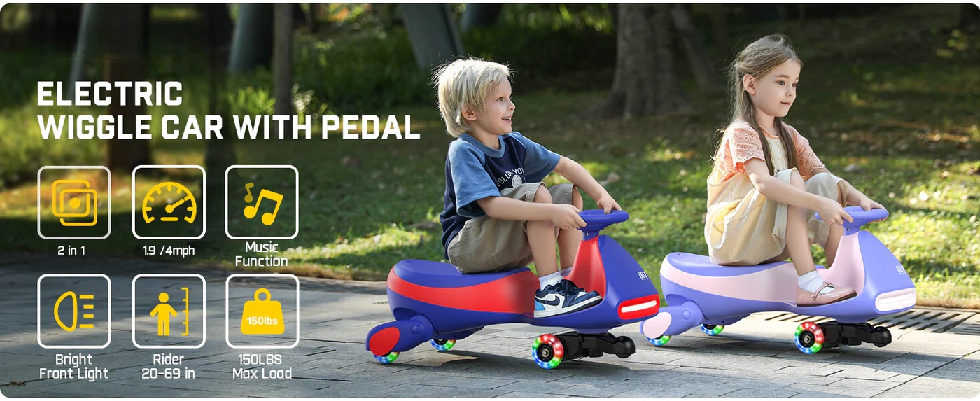 12V Electric Wiggle Car with Pedal