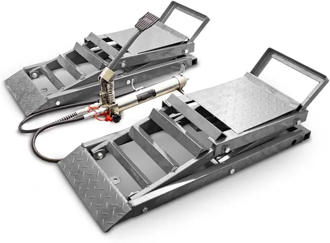 🎉Last day $40.95 free shipping Capacity hydraulic undercar access car lift with ramp, Products include hydraulic pumps