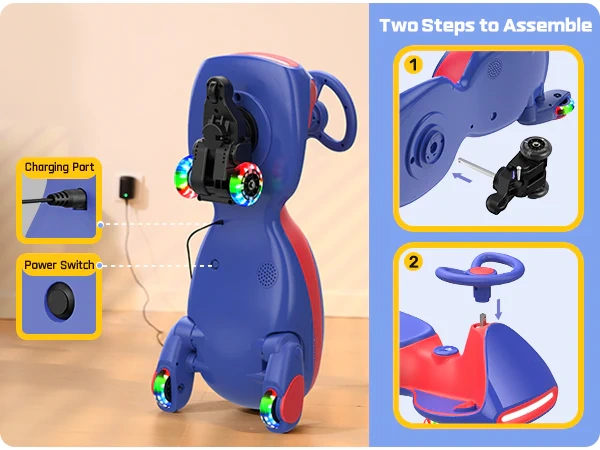 12V Electric Wiggle Car with Pedal
