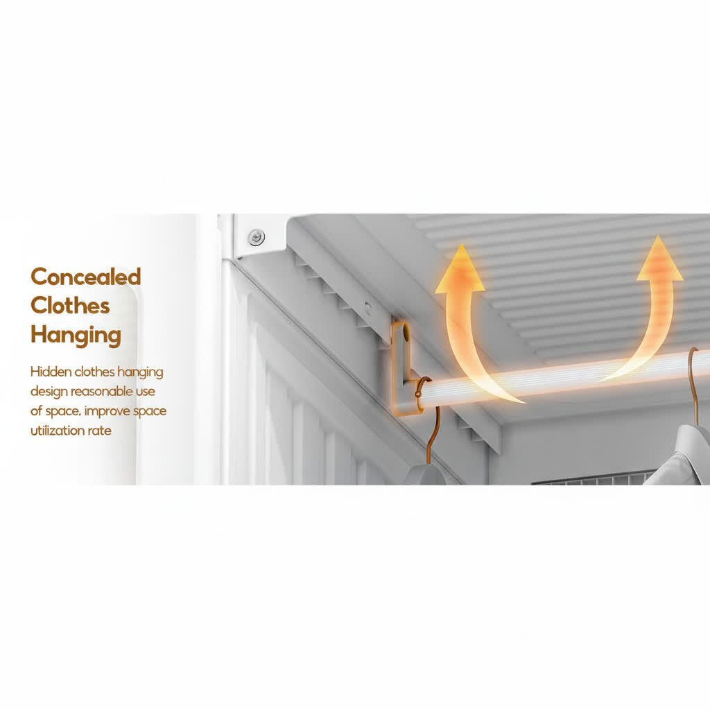 Foldable Wardrobe Closet with Hanging Rods