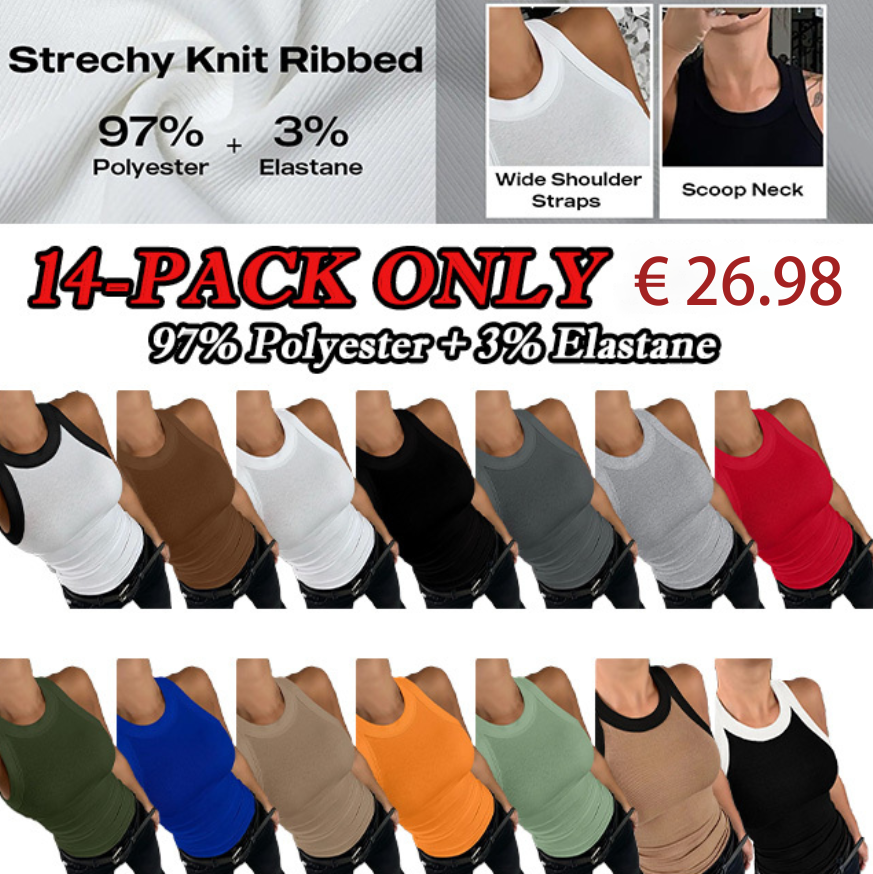 [🎁Summer Clearance Sale] O-Neck Sleeveless Basic Slim Fit Skinny Tank Casual Top