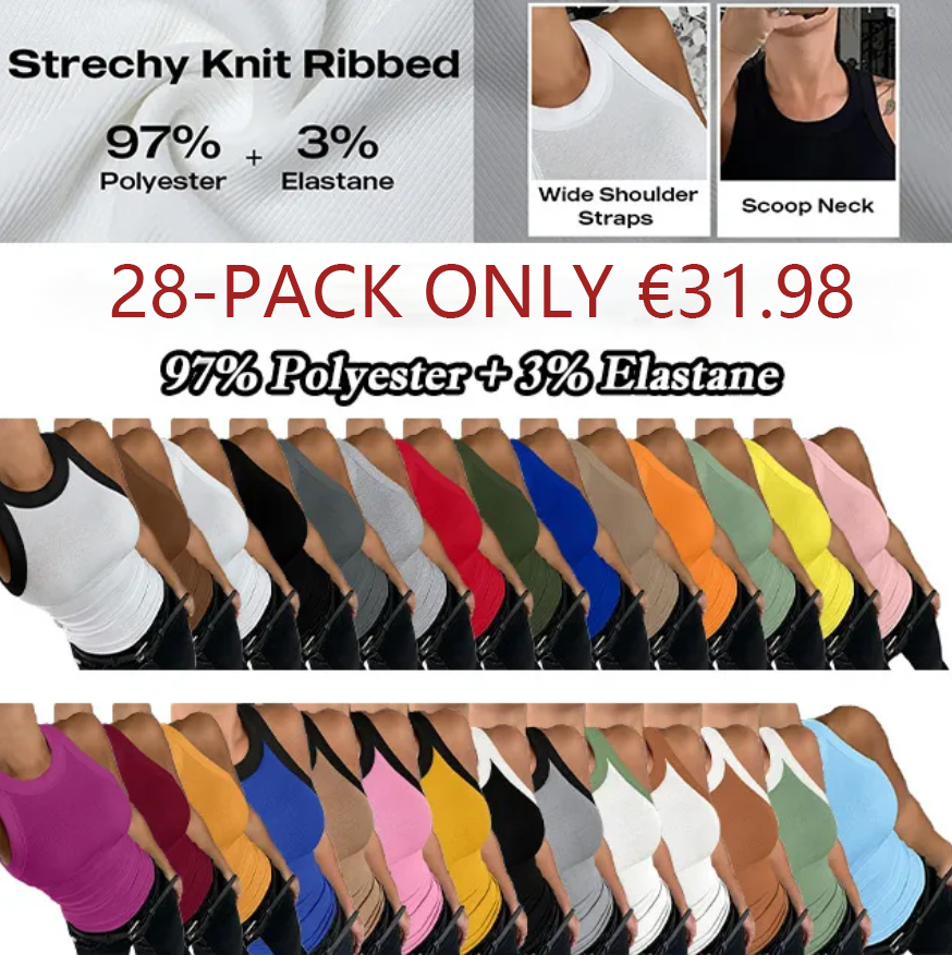 [🎁Summer Clearance Sale] O-Neck Sleeveless Basic Slim Fit Skinny Tank Casual Top