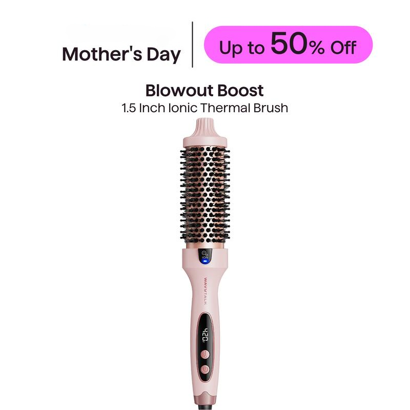 Heated Blowout Brush - 1.5 Inch Ceramic Thermal Round Brush for Volumizing Hair