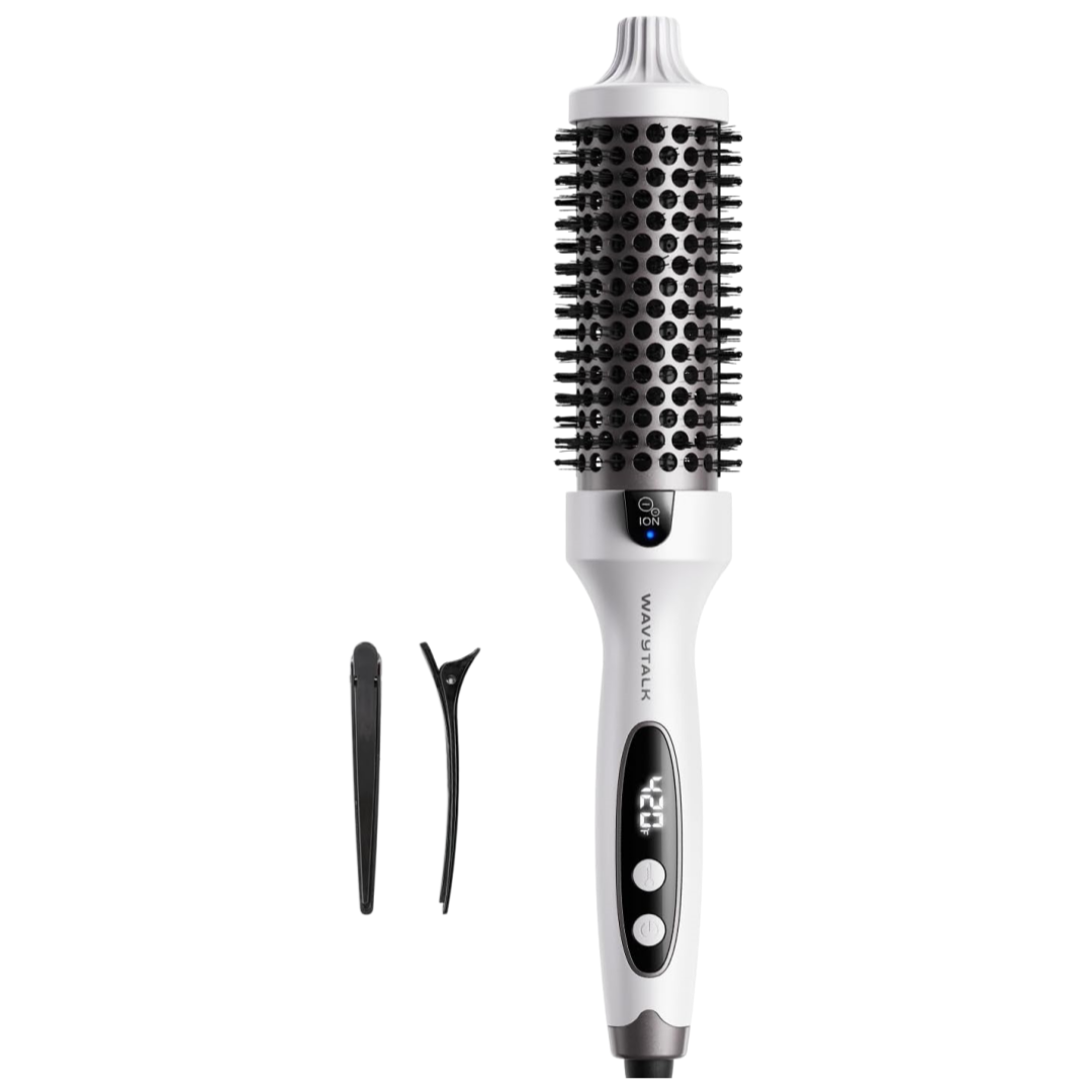 Heated Blowout Brush - 1.5 Inch Ceramic Thermal Round Brush for Volumizing Hair