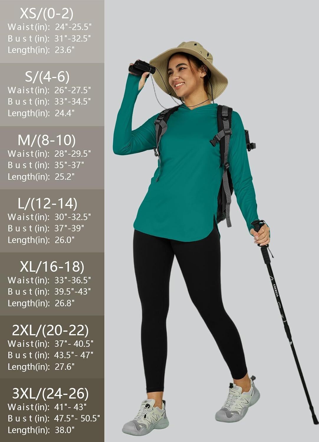 Women's Sun Protection Shirt UPF 50+ Long Sleeve Hoodie UV SPF T-Shirts Rash Guard Hiking Quick Dry Lightweight