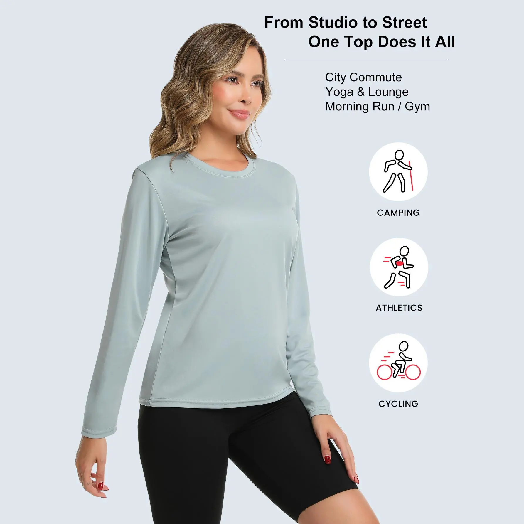 5 Pack Women's Long Sleeve T Shirts