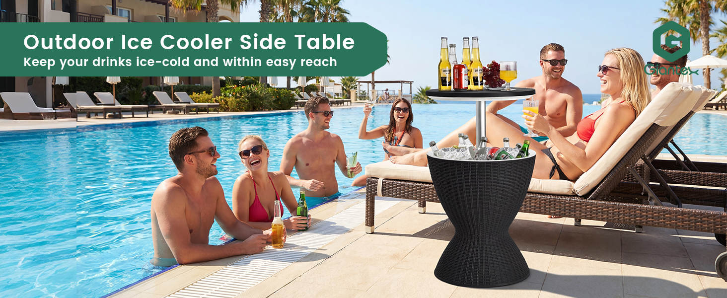 Outdoor Ice Cooler Side Table