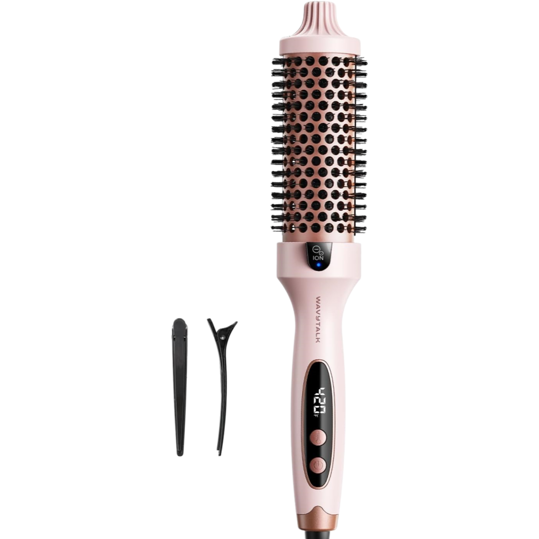 Heated Blowout Brush - 1.5 Inch Ceramic Thermal Round Brush for Volumizing Hair