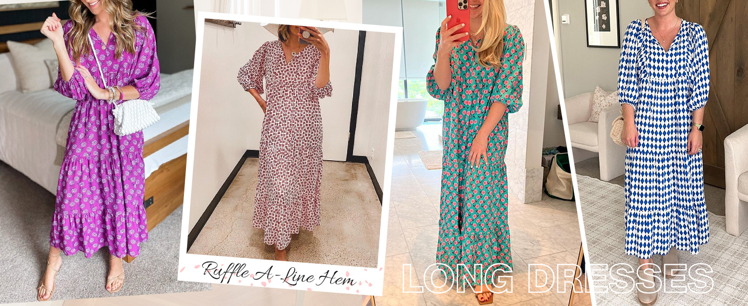 ruffle long dresses