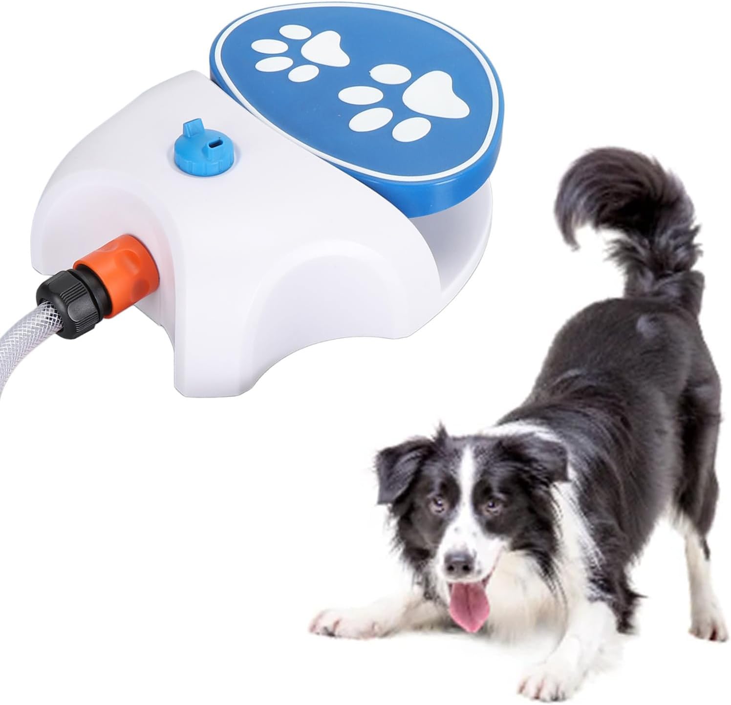 ciciglow Dog Water Fountain, Activated Outdoor Dog Pet Water Sprinkler with Hose, Interactive Dog Water Fountain Toy