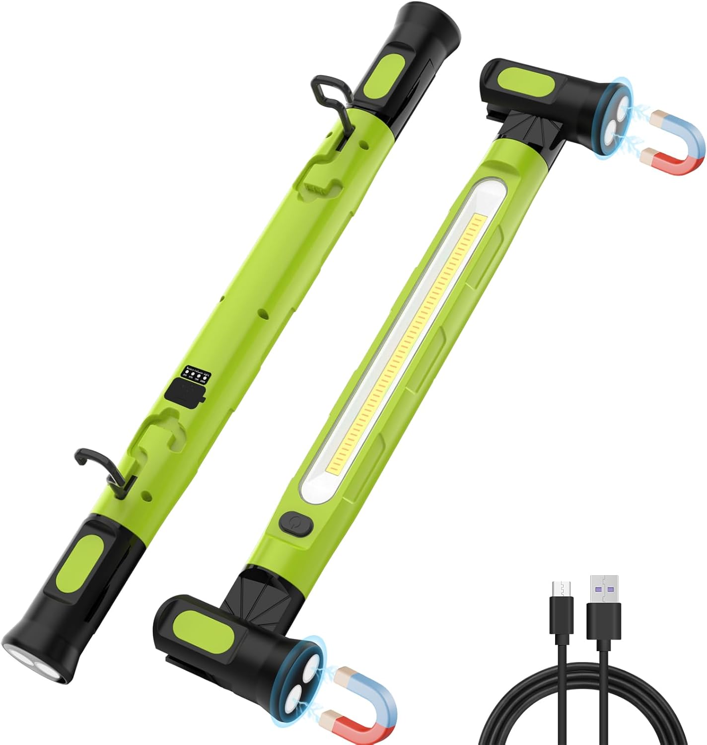 WHZYXD Faro LED Ricaricabile 3000LM, 6000mAh Lampada da Lavoro LED Ricaricabile, Lampada di Ispezione con Base Magnetica e Gancio 3 Modalità IP55, Faretto LED da Cantiere per Cofano/Garage/Officina