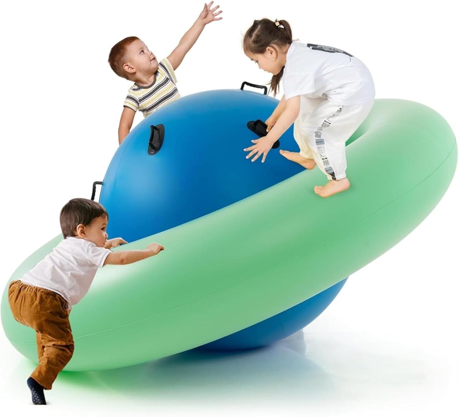 FOBTDXH Inflatable Rocking Balance Dome with Handles – Giant Rocking Bouncer for Youth & Adult Balance Training, Backyard Party Games, Group Activity