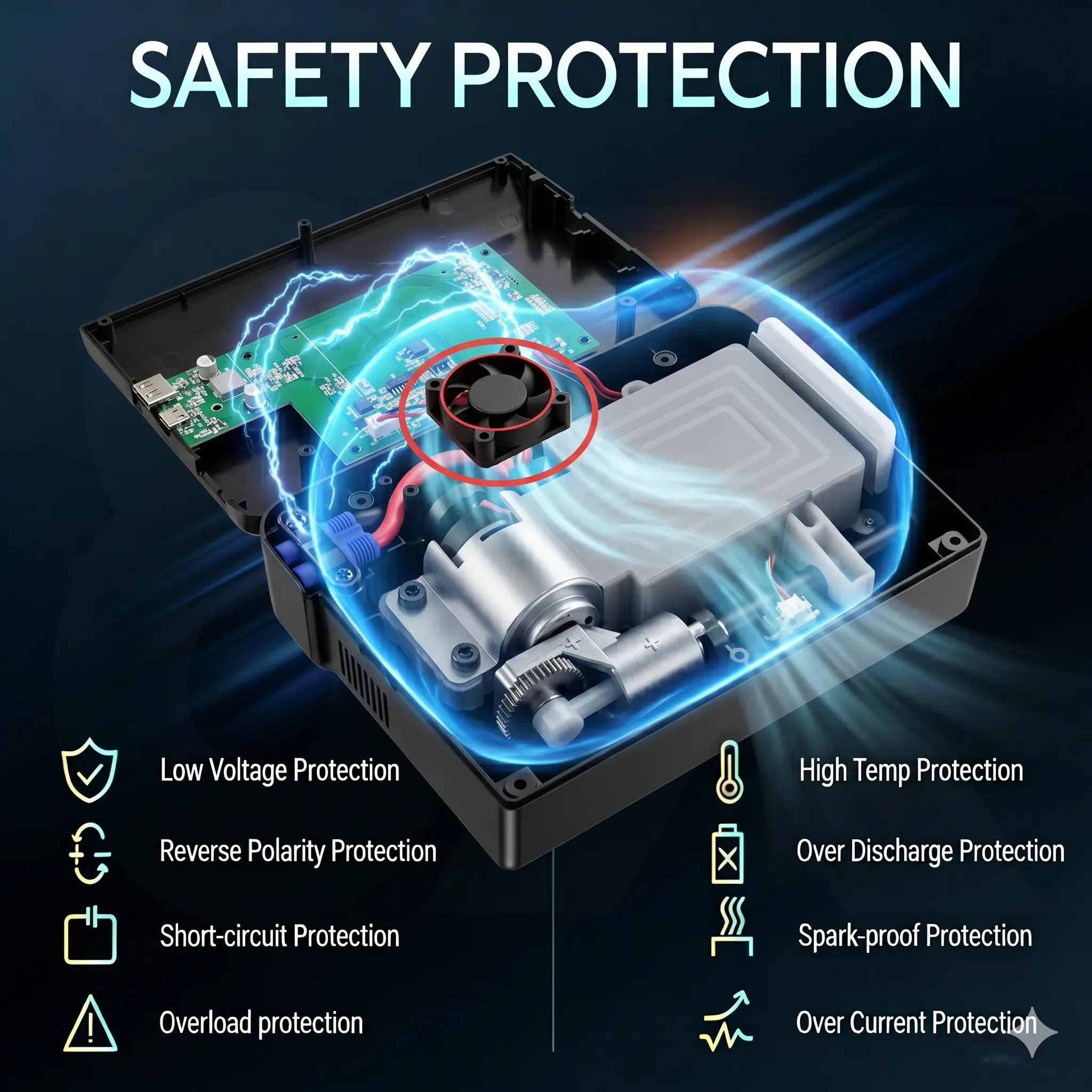 【Hieha】Father's Day Gift Upgraded Portable Car Jump Starter, 4000A Car Battery Jump Starter with 150PSI Tire Inflator, 12V Car Battery Jump Starter, 15000mAh Power Bank, with LED Light，Motherboard and Cooling Upgrade