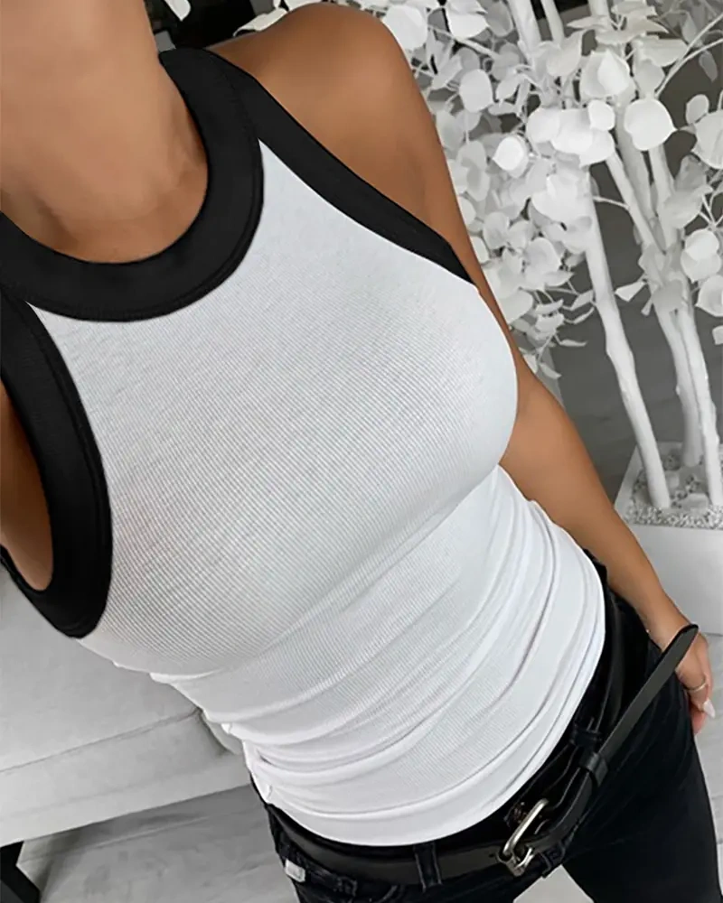 [🎁Summer Clearance Sale] O-Neck Sleeveless Basic Slim Fit Skinny Tank Casual Top