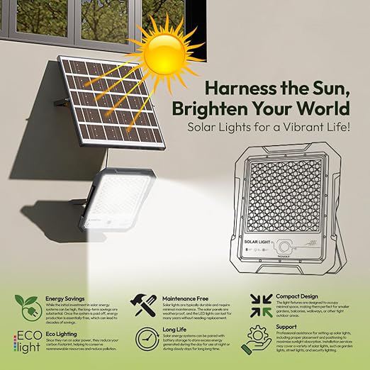 800 Watts LED Solar Flood Light with Remote Control & Motion Sensor | Aluminium Water Proof Body | 45000 mAh LiFePO4 Battery Solar Security Flood Light | 1 Year Warranty