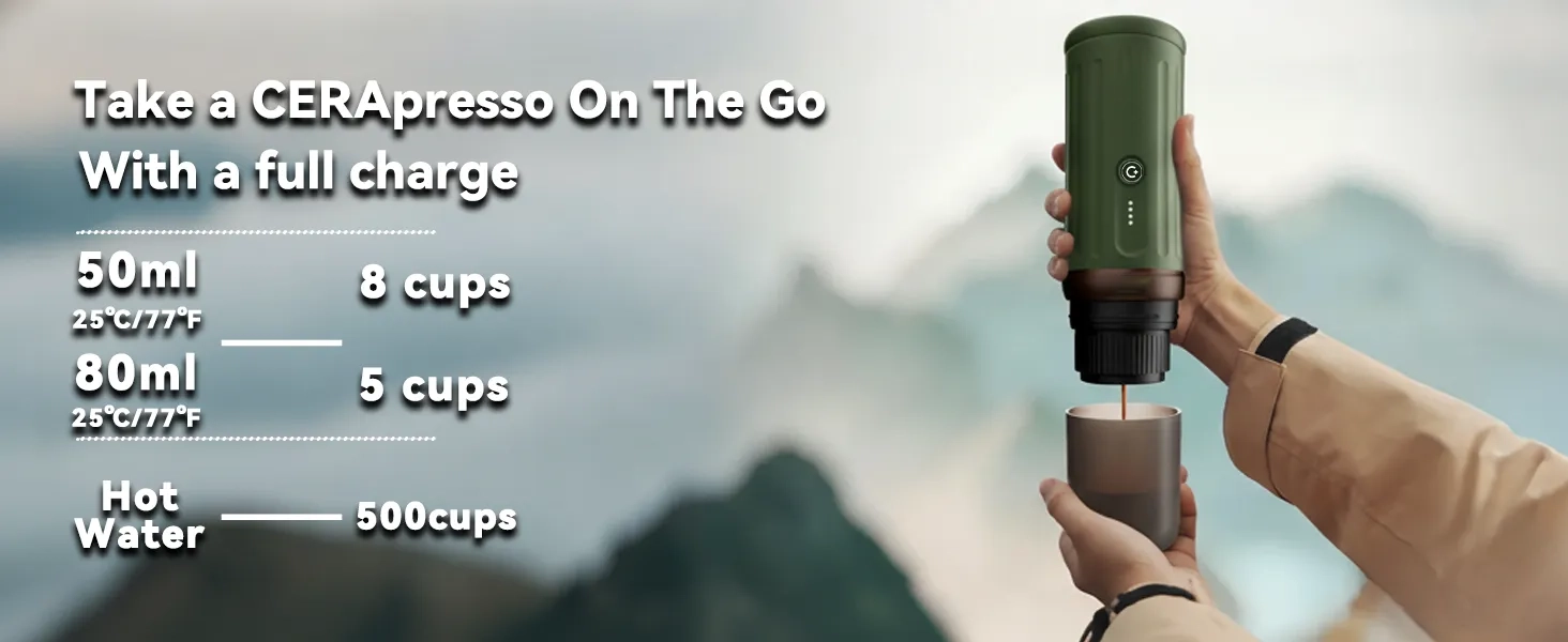 Take a CERApresso On The Go With a full charge