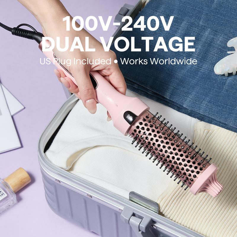 Heated Blowout Brush - 1.5 Inch Ceramic Thermal Round Brush for Volumizing Hair