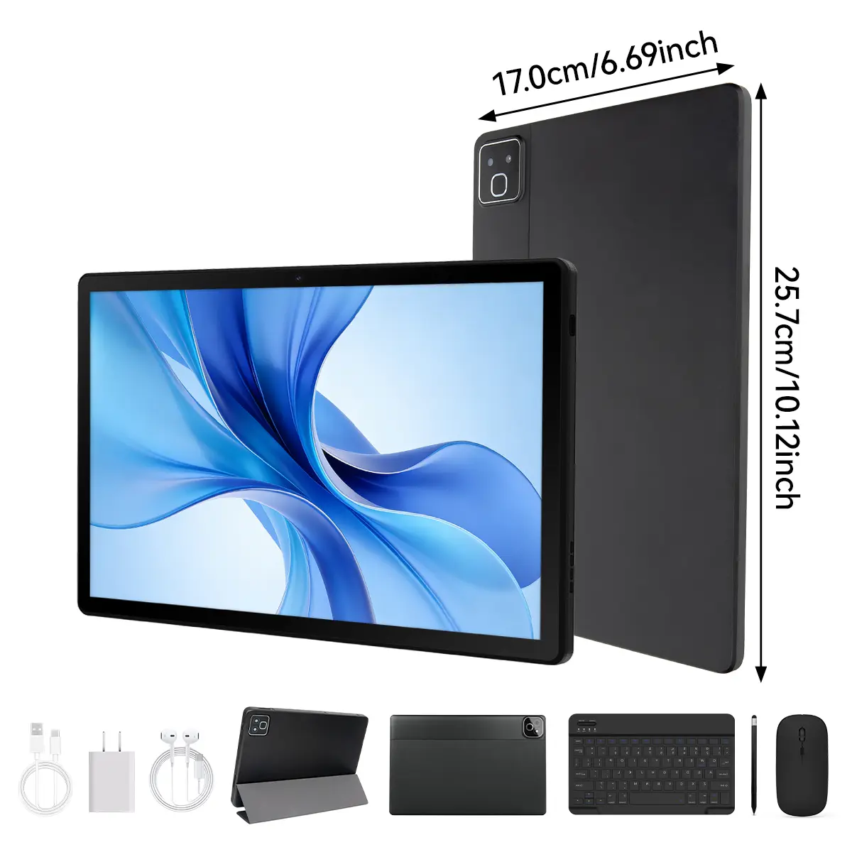 2026 Android 16 Tablet 11inch, Face Unlock, 32GB+256GB+1TB Expand, Octa-core CPU, 7800mAh Large Battery, WiFi6, Touchscreen Display, Widevine L1,Black