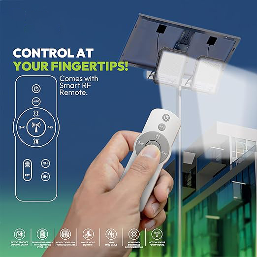 800 Watts LED Solar Flood Light with Remote Control & Motion Sensor | Aluminium Water Proof Body | 45000 mAh LiFePO4 Battery Solar Security Flood Light | 1 Year Warranty