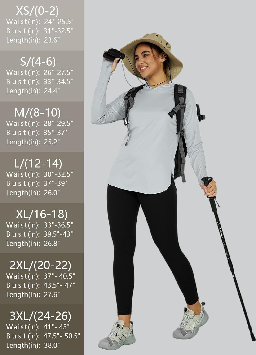 Women's Sun Protection Shirt UPF 50+ Long Sleeve Hoodie UV SPF T-Shirts Rash Guard Hiking Quick Dry Lightweight