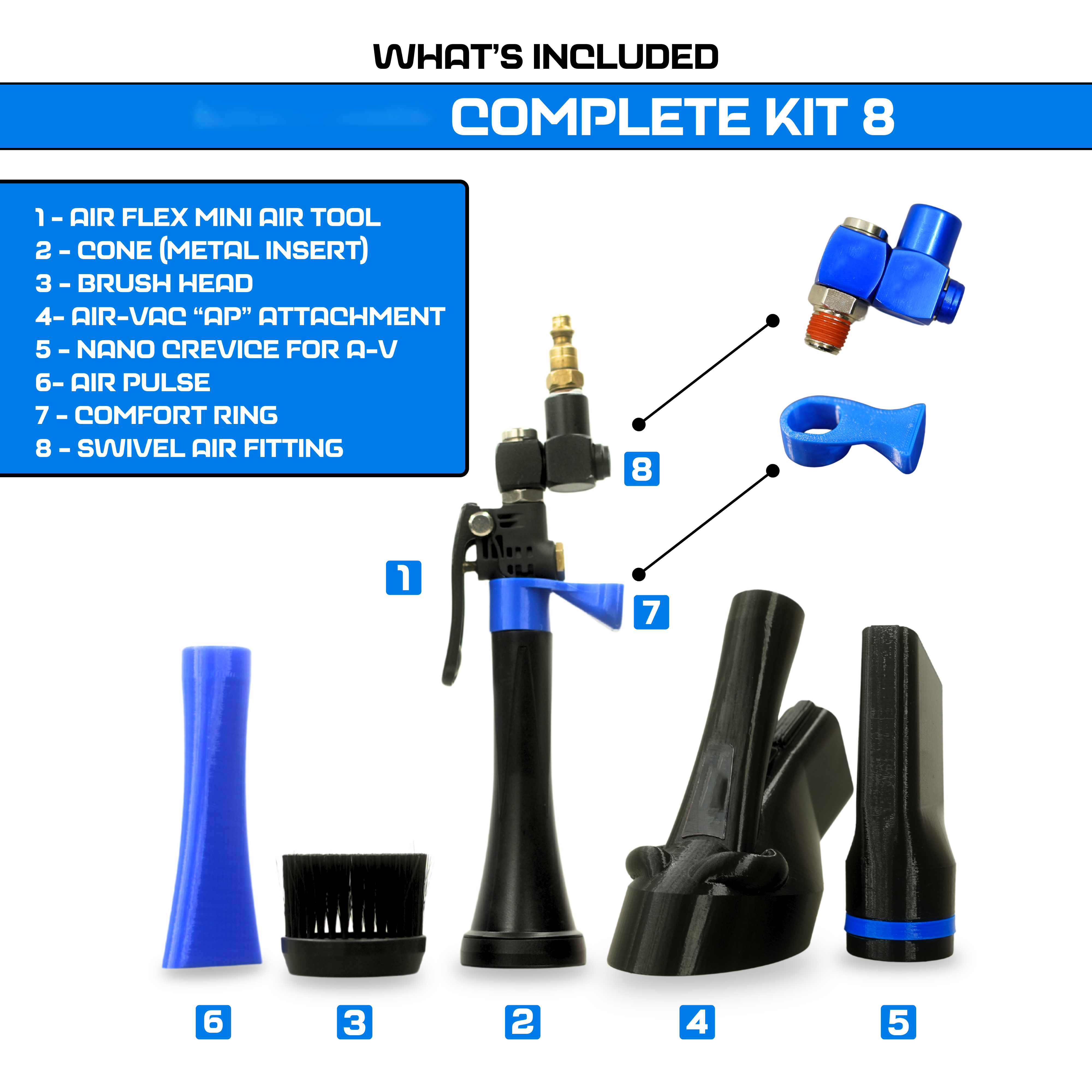 MOD1AIR Complete Air Tool 8 Piece Modular Detailing Kit