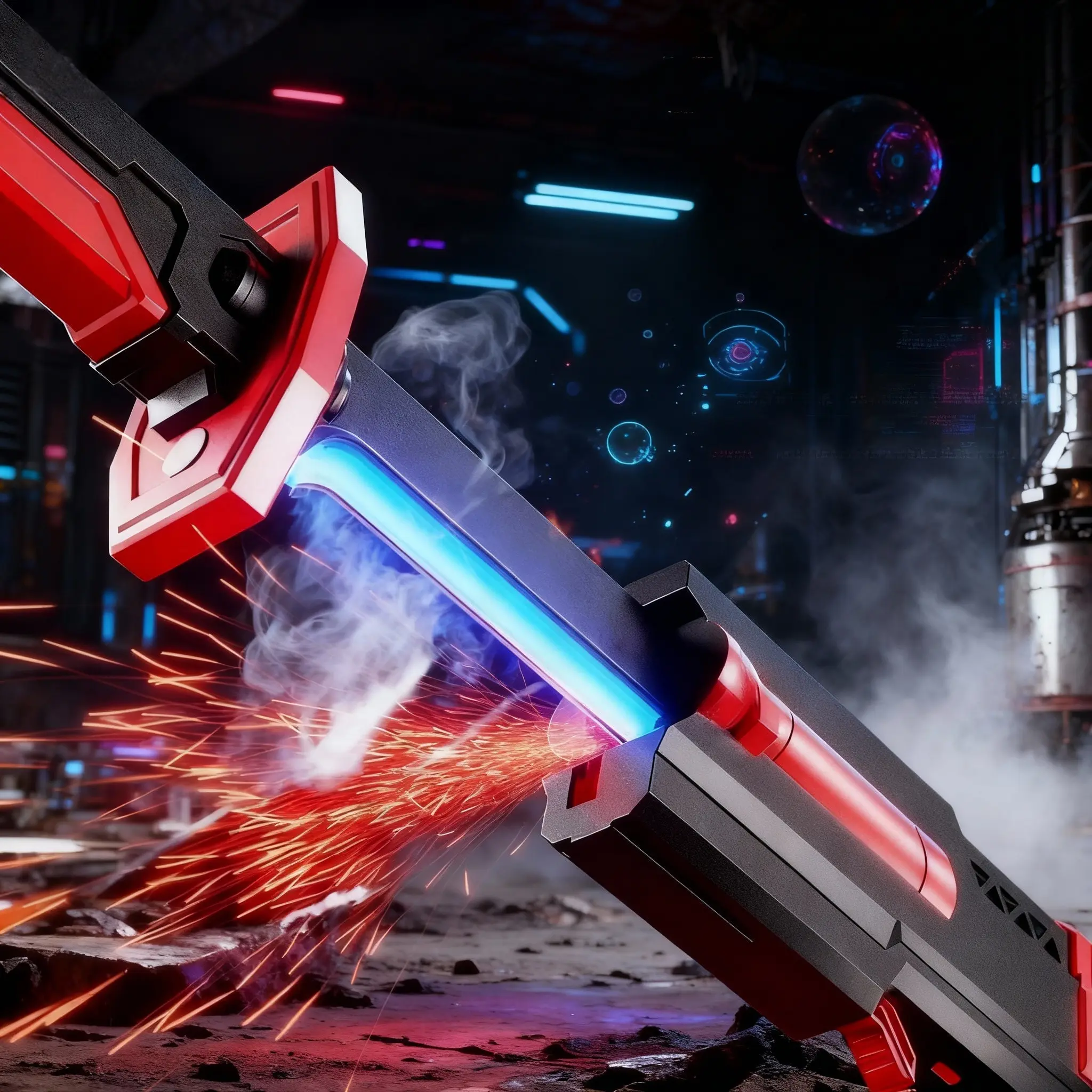 SparkBlade Samurai LED Lightsaber Toy Cyberpunk Katana - 29" Light-Up PropforCosplay, Raves & Festivals RGB swords for kids, Gift summervibes Party Birthday