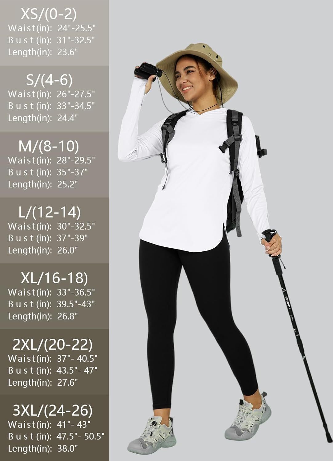 Women's Sun Protection Shirt UPF 50+ Long Sleeve Hoodie UV SPF T-Shirts Rash Guard Hiking Quick Dry Lightweight