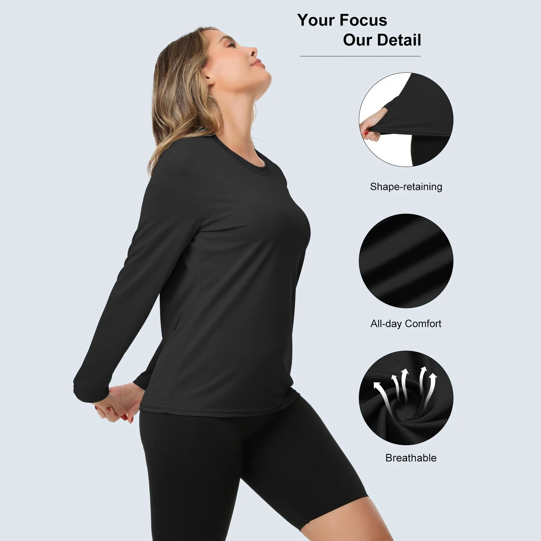 5 Pack Women's Long Sleeve T Shirts