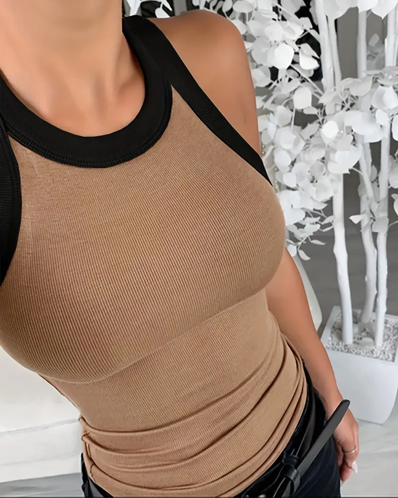 [🎁Summer Clearance Sale] O-Neck Sleeveless Basic Slim Fit Skinny Tank Casual Top