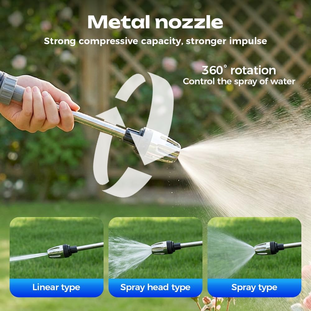Turn Any Hose into a High Pressure Water Cleaning Jet, 2026 New Heavy Duty Garden Hose Nozzle, Multi Function Lawn & Garden Watering Sprayer, Spray Nozzles for Cleaning Yard Pets Car