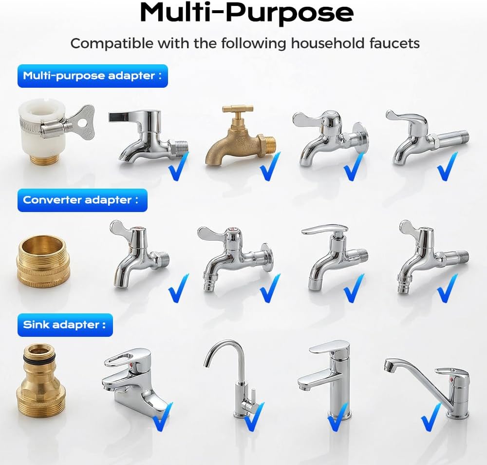Turn Any Hose into a High Pressure Water Cleaning Jet, 2026 New Heavy Duty Garden Hose Nozzle, Multi Function Lawn & Garden Watering Sprayer, Spray Nozzles for Cleaning Yard Pets Car
